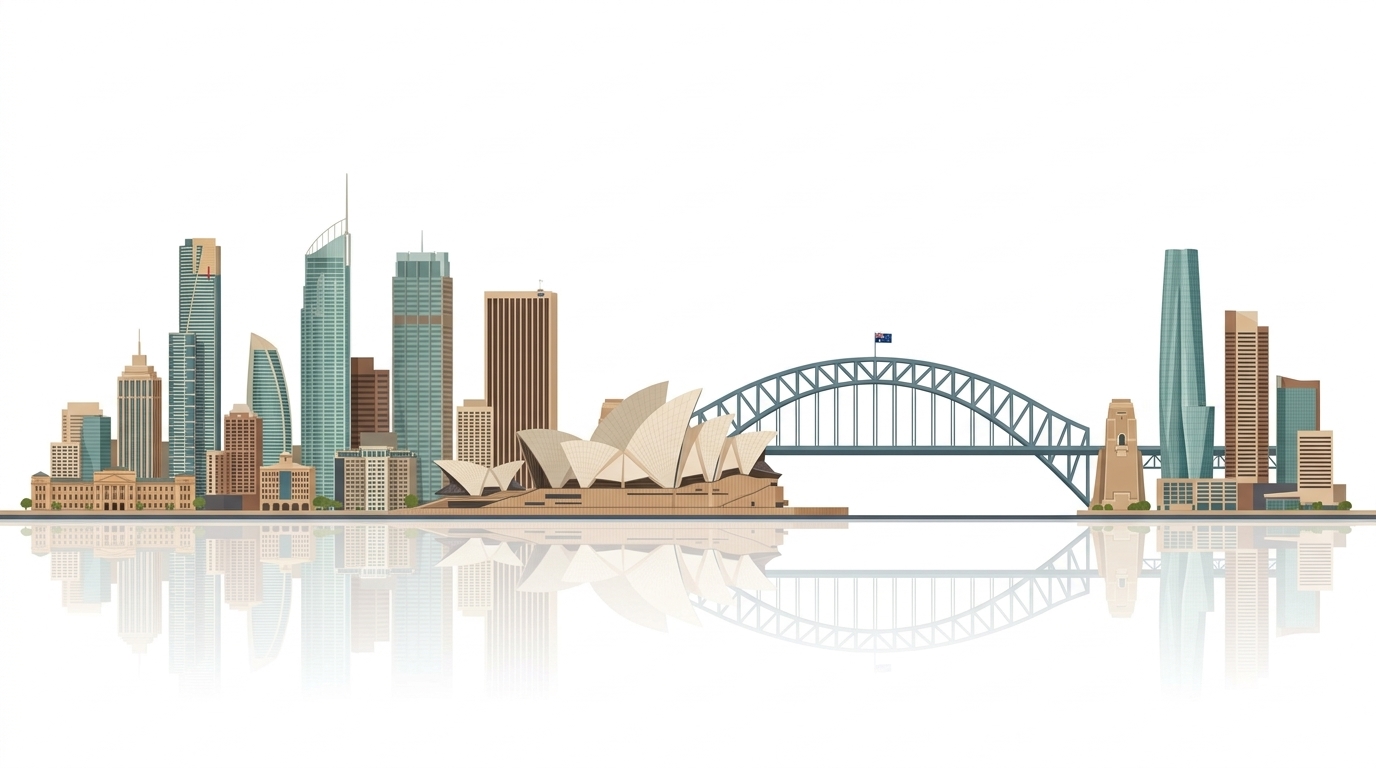 Australia Skyline - Sydney Opera House & Harbour Bridge