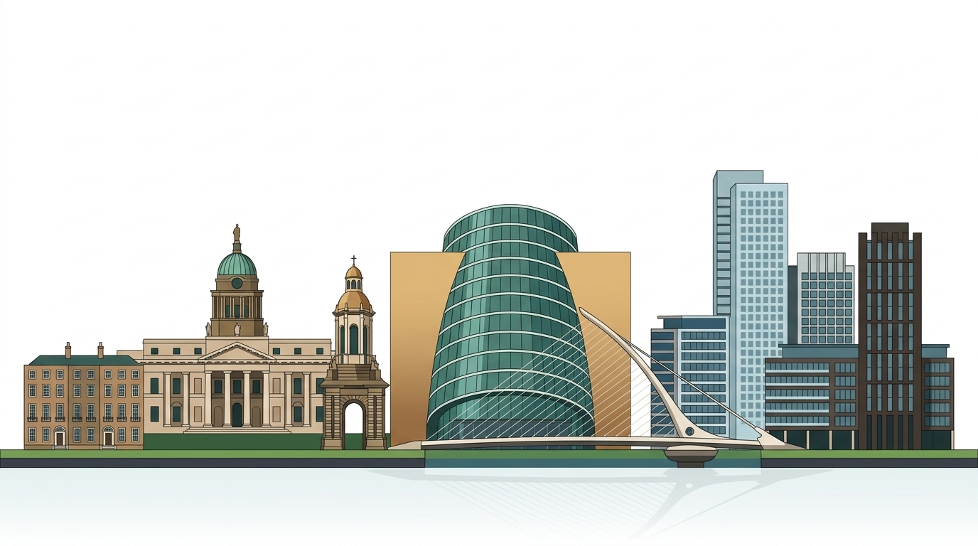 Ireland Dublin Skyline - Samuel Beckett Bridge & Silicon Docks